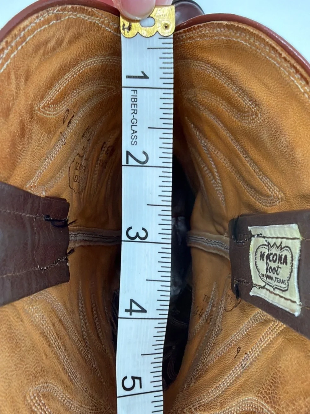 Vintage Nocona Brown Leather Western Cowboy Boots Size 9 D Made in USA Texas
